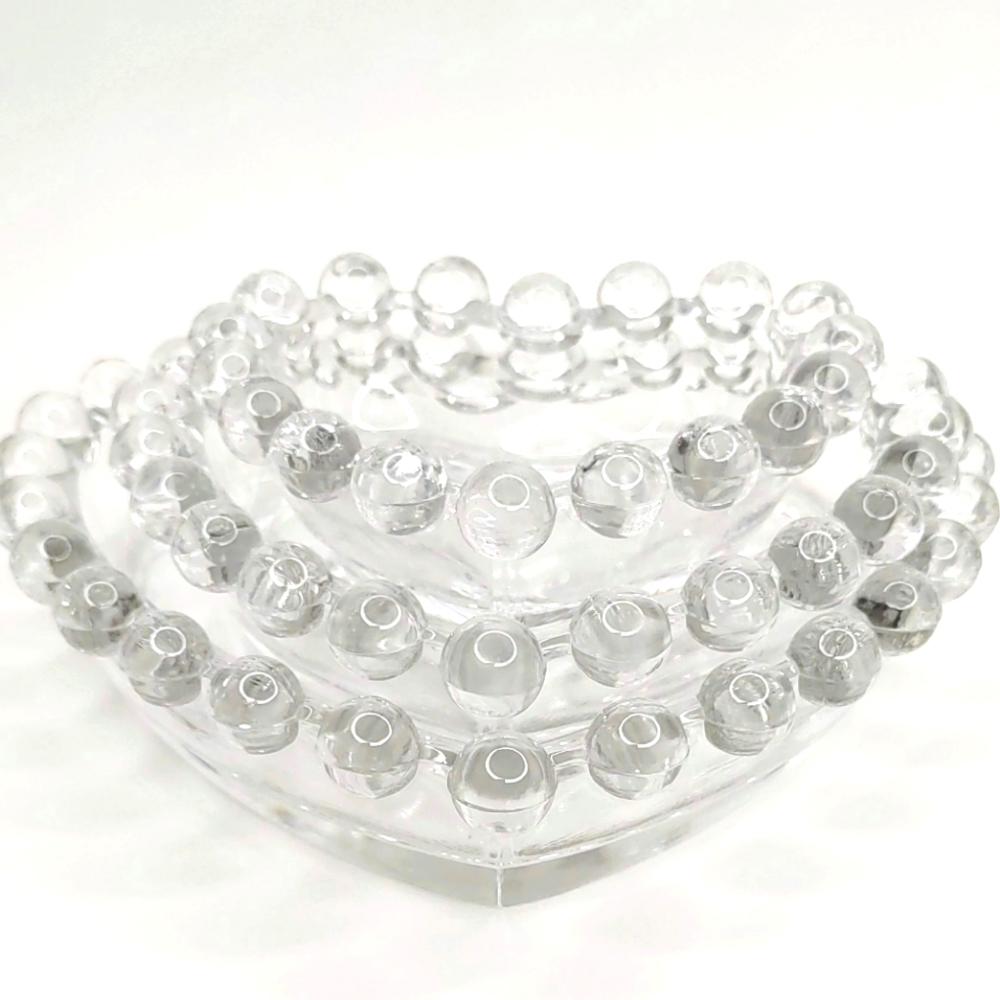 Vintage imperial glass candlewick 3-piece nesting dishes.